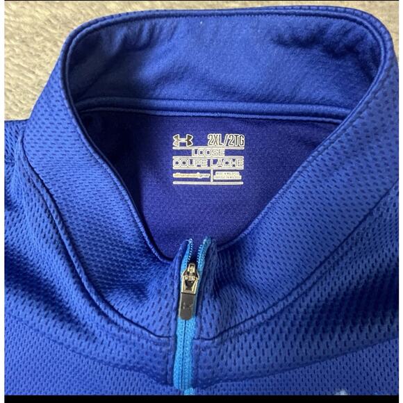 Under Armour Blue 1/4 Zip Pullover Men’s 2XL Loose Fit - Picture 4 of 13